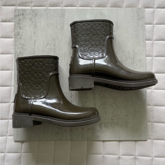 Coach Women’s Signature Rain Boots - Fern - Picture 1 of 6